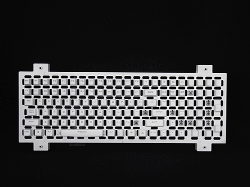 雷柏白色鍵盤激光打標(biāo)