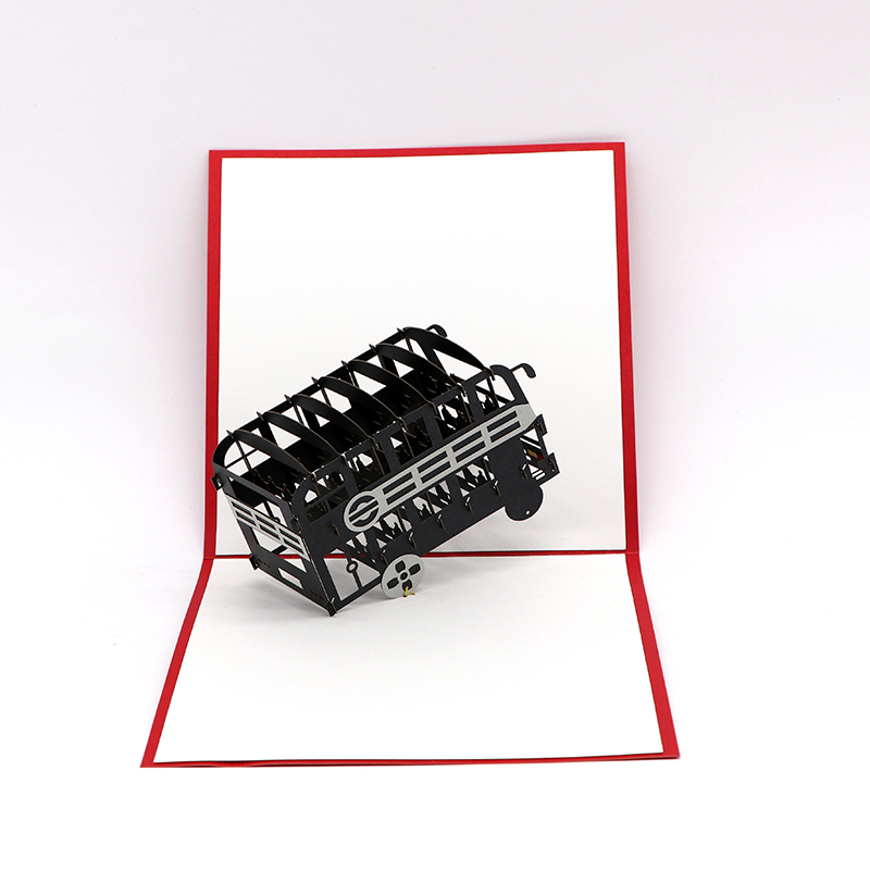 立體3d賀卡創(chuàng)意鏤空3d手工賀卡空中巴士廠家定制