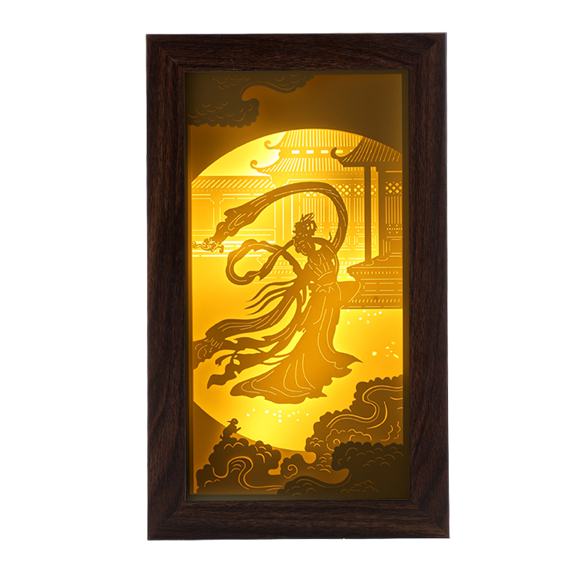 企業(yè)禮品立體紙雕燈中秋節(jié)贈禮嫦娥奔月紙雕燈廠家定制