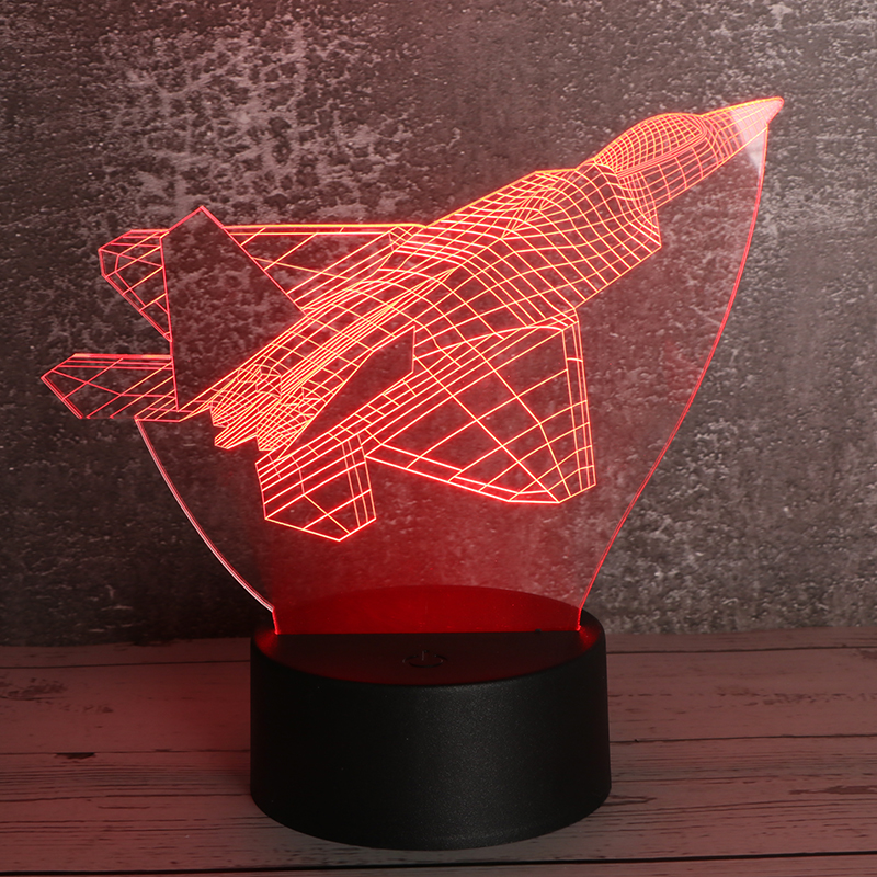 3d立體小夜燈創(chuàng)意亞克力小夜燈led觸控小夜燈飛機定制