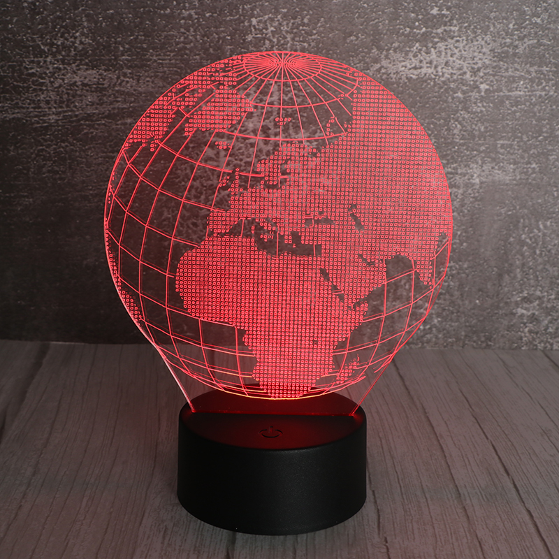3d立體小夜燈led發(fā)光立體地球小夜燈插電小夜燈定制