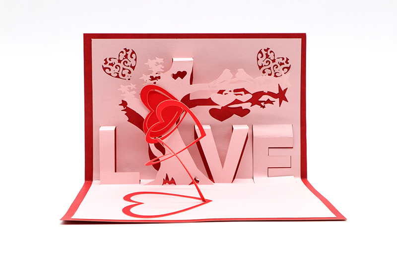 3d立體賀卡定制創(chuàng)意鏤空婚禮賀卡心形立體賀卡定制