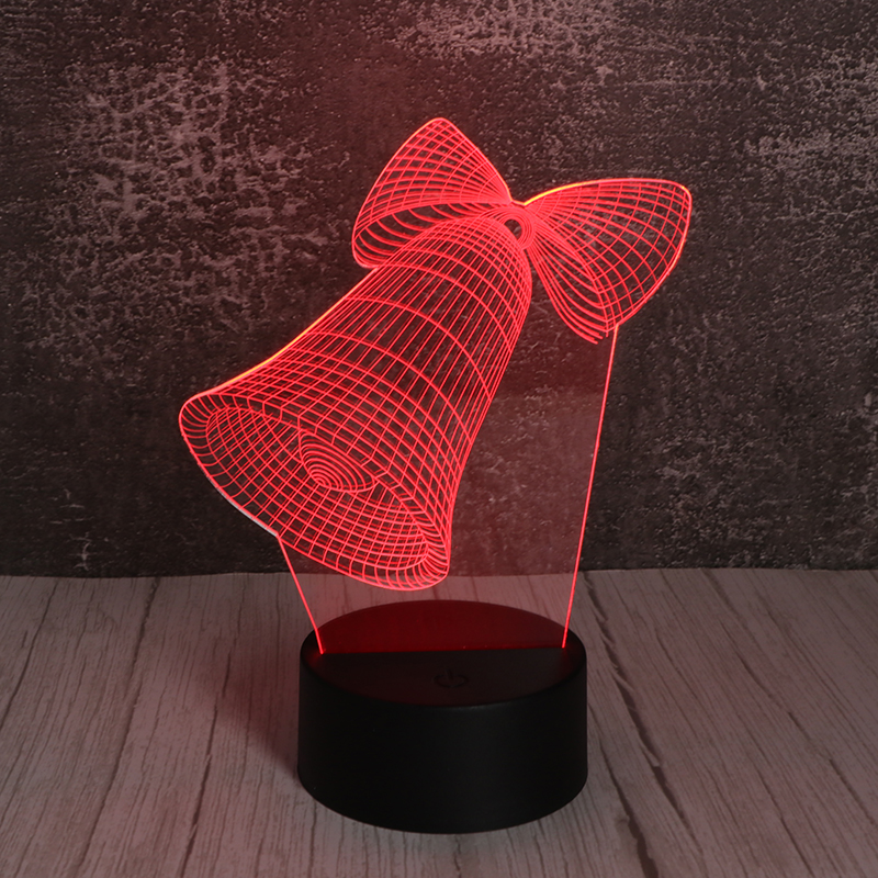 3d立體充電小夜燈創(chuàng)意亞克力led充電小夜燈鈴鐺廠家定制