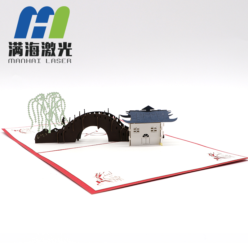 企業(yè)贈禮商務(wù)3d立體賀卡江南水鄉(xiāng)