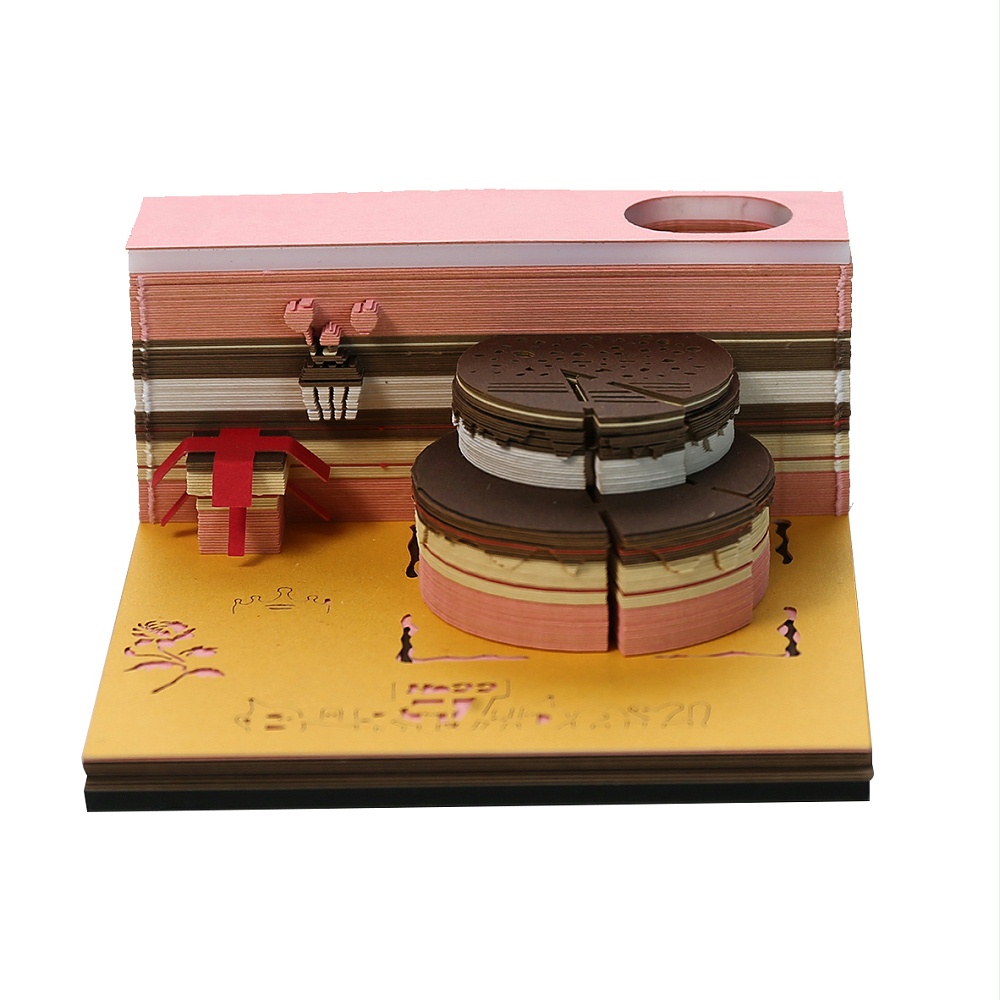 3d便簽紙雕定制立體生日蛋糕便簽紙定制廠家