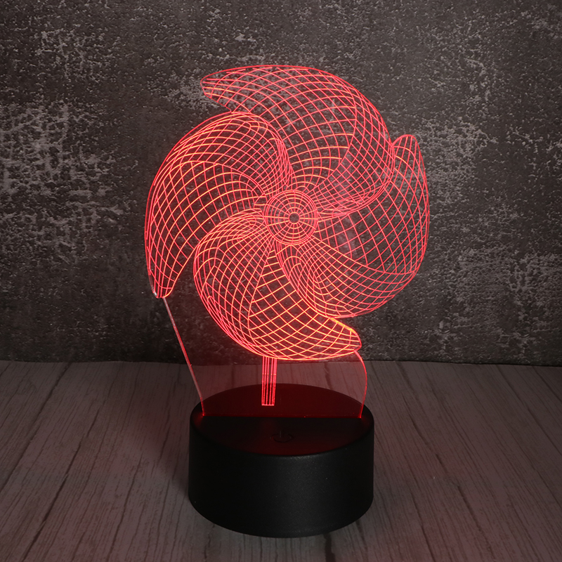 3d亞克力小夜燈立體led七彩大風車小夜燈定制批發(fā)