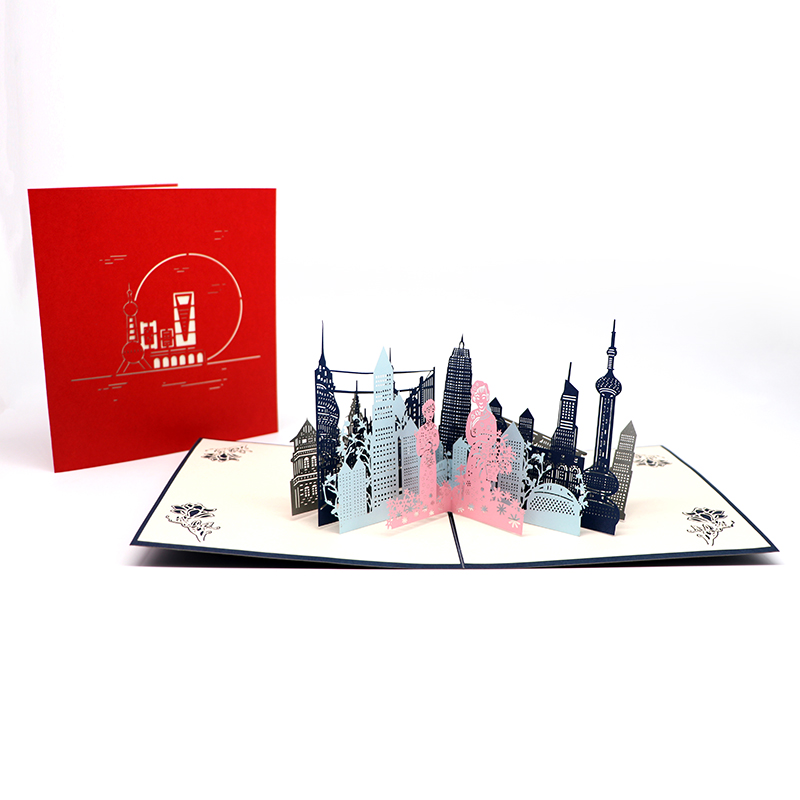 3d立體圣誕節(jié)賀卡定制鏤空手工圣誕節(jié)賀卡上海灘廠家定制