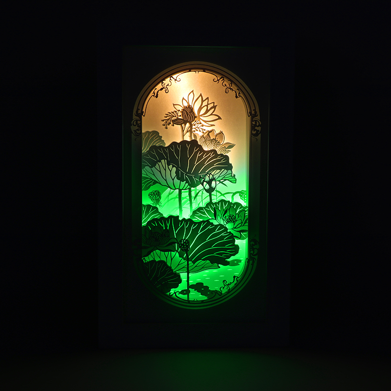 創(chuàng)意古風(fēng)紙雕燈3d立體光影紙雕燈中國風(fēng)紙雕燈荷塘月色廠家定制