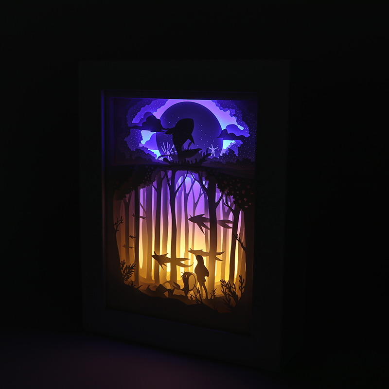 3d光影diy紙雕燈創(chuàng)意鏤空diy紙雕燈擺件夢幻海洋廠家定制