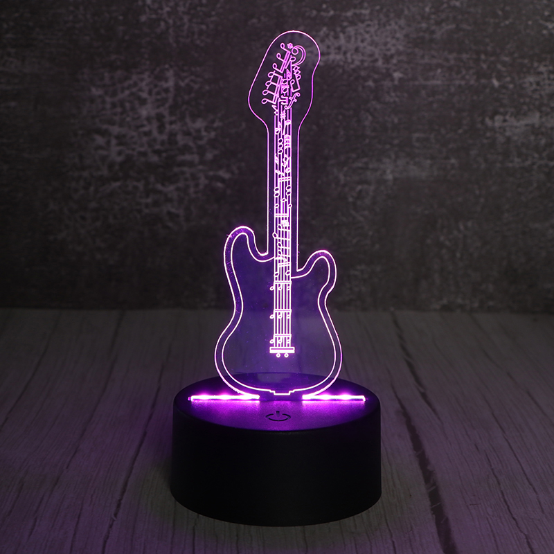 3d觸摸開關小夜燈立體發(fā)光led小夜燈小提琴夜燈廠家定做