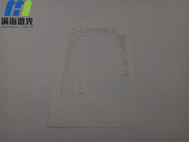 紙雕燈白色卡紙激光雕刻加工 