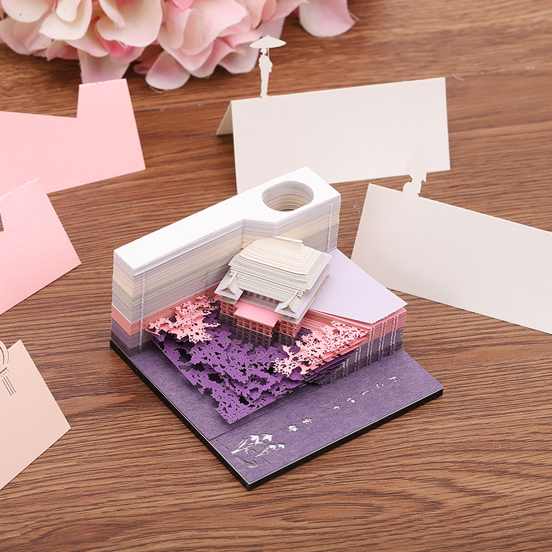 清水寺創(chuàng)意紙雕模型便簽紙廠家直銷